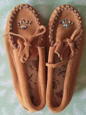 Kids leather Mocassins loafers native american navajo